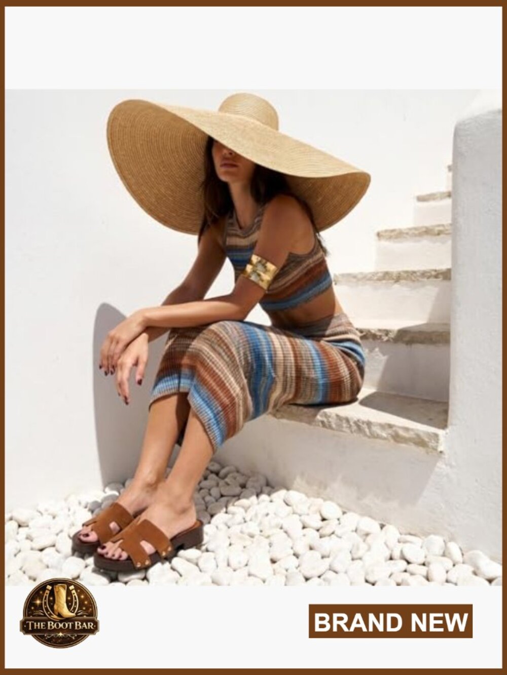 Genuine Leather Suede Platform Sandals Women Heeled Slide Adjustable Strap - Picture 3 of 7